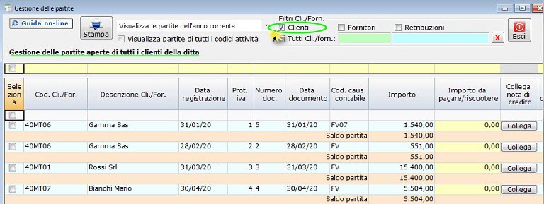 La Gestione Delle Partite Aperte E Chiuse